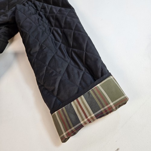 LL Bean Reitjacke Scheunenmantel Damen schwarz gesteppt kariert Futter X-LARGE EUC - Bild 9 von 10