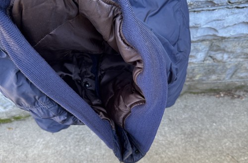 Polo Ralph Lauren Bomber Puffer Jacket Mens Large Blue Down Feathers Lambswool - Picture 7 of 7