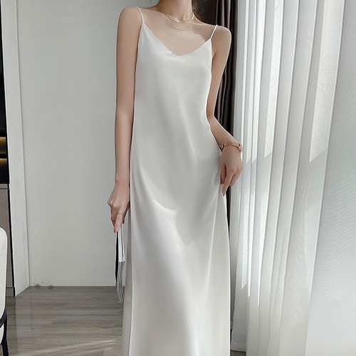 Dress Womens Sleeveless Solid Color Bodycon Elegant Evening Party Faux Satin - Zdjęcie 10 z 57