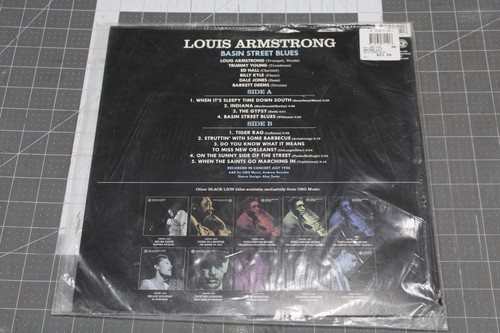 Louis Armstrong Basin Street Blues Clear Blue Vinyl Ltd/1000 Sealed Black Lion - Picture 3 of 4