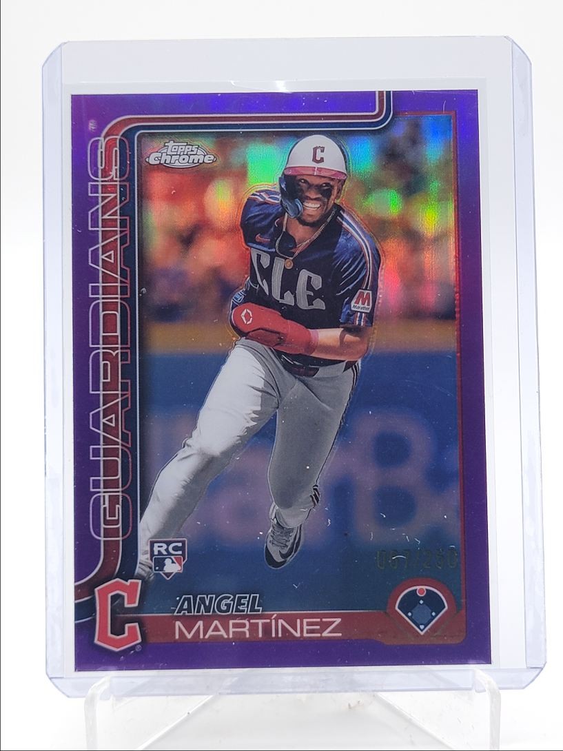 ANGEL MARTINEZ 2025 TOPPS CHROME ROOKIE PURPLE REFRACTOR RC /250 Q3967