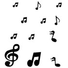  12 Pcs Mirror Effect Sticker Design Wall Musical Notes Decorations