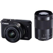 Canon EOS M10 Mirrorless Digital Camera with 15-45mm  55-200mm Lenses - Black