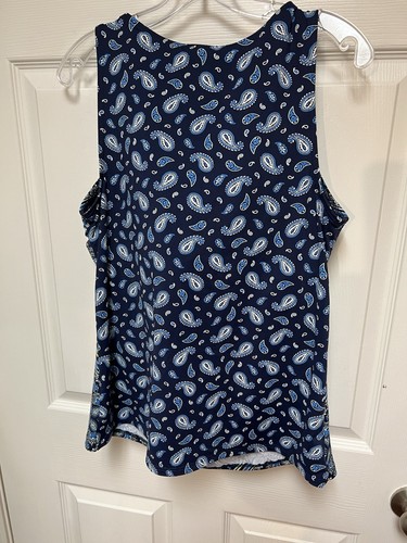 Lands End Tankini Top Size 14DDD High Neck Molded Cups Navy Blue New Release - Picture 5 of 8