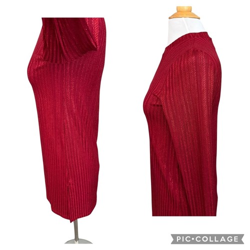 JOHNNY WAS Jade Jenna Metallic Tunic Red Party Holiday Relaxed Size XS NEW - Picture 6 of 10