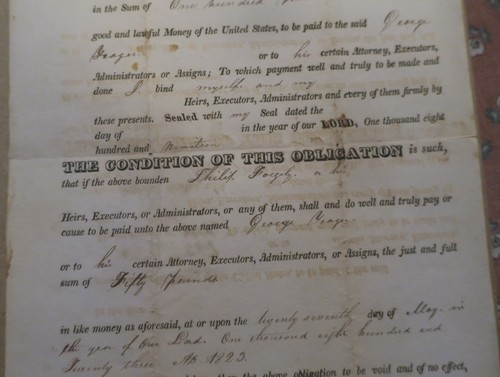 1819 Brunsweig Brunswick Twp Schuylkill County PA Bond Fagely to Yeager 100 Pfund - Bild 3 von 7