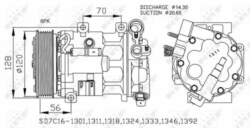 COMPRESSOR AIR CONDITIONING FITS: PEUGEOT 508 I 2.0 HDI/2.2 HDI.PEUGEOT 508 S - Picture 5 of 7