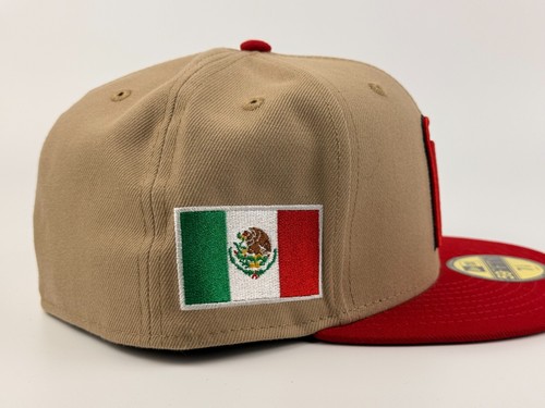 Gorra de béisbol New Era del CMB de México 59Fifty ajustada marrón claro sombrero bandera parche lateral - Imagen 3 de 5