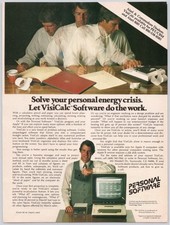 VisiCalc Personal Software Apple II Budgeting Productivity Tool Print Ad 1980