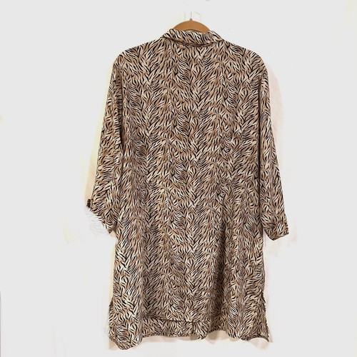Vintage Long Line Zebra Print Button Front Tunic Size 2X Mod Retro 70s - Picture 7 of 8
