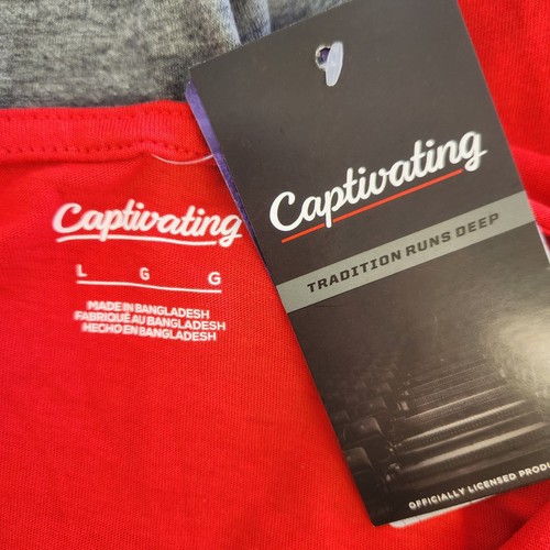 T-shirt donna grigia e rossa con cappuccio Wisconsin - Large - Foto 5 di 8