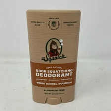 Dr. Squatch Wood Barrel Bourbon Men’s Natural Deodorant 2.65 oz Aluminum-Free