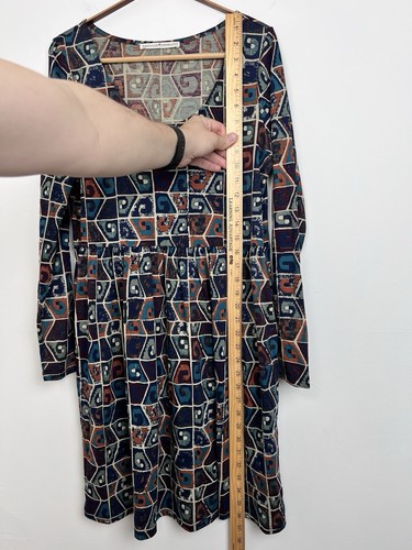 Peruvian Connection Huari Pima Cotton Dress Pockets Multi Sz Small - Picture 3 of 8