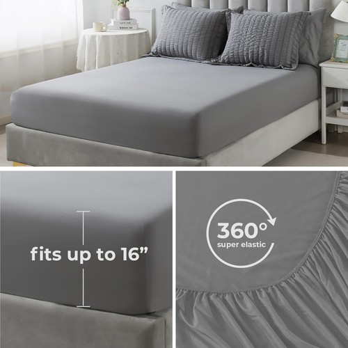 Queen Size Seersucker Comforter Set - 7 Pieces Reversible Comforters Bedding ... - Picture 7 of 7