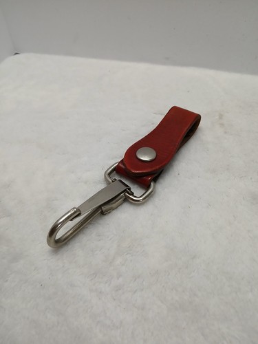 Vintage rot Leder Gürtelschlaufe Schlüsselanhänger Clip Halter Made in USA