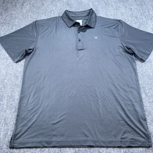 Camisa polo de golf Callaway Opti-Dri para hombre L gris estampado a cuadros manga corta elástica - Imagen 2 de 8