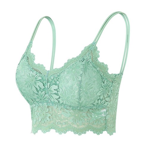 Women Backless Lace Floral Bralette Tank Crop Top Padded Bra Bustier Cami Vest - Picture 10 of 18