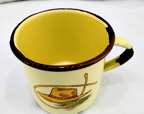 Piatto e tazza smaltati MONTERREY WESTERN WARE Chuckwagon - Cowboy - Messico - MPC2 - Foto 14 di 15
