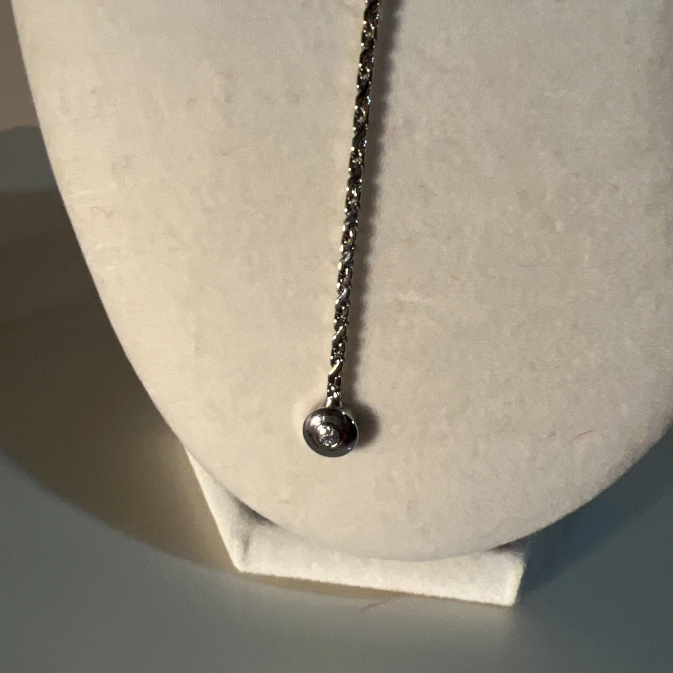 Impresionante Collar Eliot Danori Rodio Tono Plata Cristal Swarovski Lariat Gota Foto 4 de 4