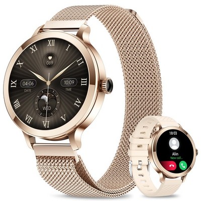 niolina Smartwatches für Damen 1.1 AMOLED kleine Smartwatch Annehmen/Anrufen für