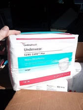 Case Lot of 4 pack x 18,72 ct Cardinal Health  Care Extra Adult Underwear Large