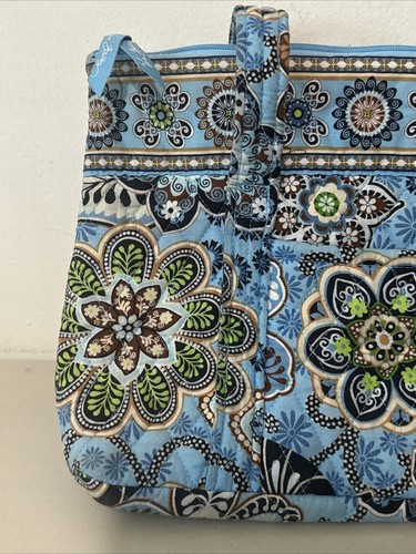 Vera Bradley Bolso de Hombro Cremallera Cartera Cierre Azul Verde Cachemira Marrón - Imagen 2 de 18