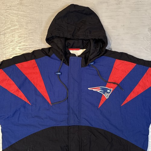Vintage 90s NFL Apex New England Patriots Full Zip Shark Tooth Hooded Jacket XL - Bild 3 von 24