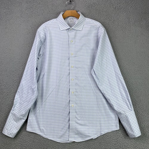 Brooks Brothers Hemd Herren 16,5 34 kariert bügelfrei Supima Baumwolle elegant klassisch Fi