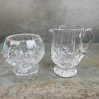 Waterford Crystal Lismore Creamer & Open Sugar Bowl Set Footed Cut Glass Ireland