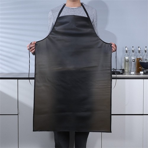 Delantal impermeable a prueba de aceite PVC negro para cocina trabajo limpiador hogar jardín - Imagen 23 de 51