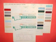 1959 Chrysler Crown Imperial 300e Windsor New Yorker Saratoga Paint Chips 1959 Chrysler Crown Imperial 300e Windsor New Yorker Saratoga Paint Chips