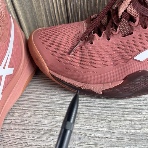 Asics Gel Resolution 9 Women Tennis Light Garnet/White SIZE 8.5 US 1042A208 - Picture 17 of 17