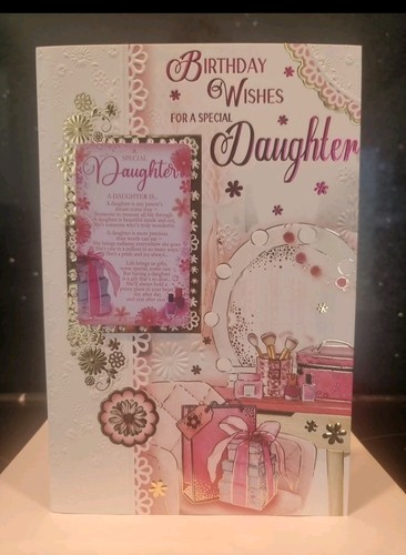 TARJETA DE NAVIDAD HIJA BONITA VERSO GRANDE 9"" × 6"" HIJA NAVIDAD MODERNA LINDA F - Imagen 1 de 4