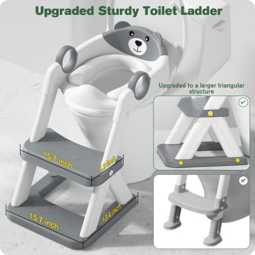 Potty Training Seat, Upgrade Toddler Toilet Seat for Kids Boys Girls, 2 A-Gray - Picture 4 of 7
