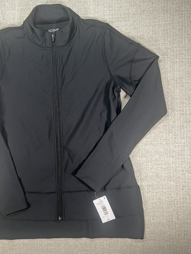 Josie Natori Jacke Damen klein schwarz langärmeliger Reißverschluss klassisch im Freien - Bild 4 von 11