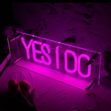Desktop Yes I Do LED neon Sign lights USB power Acrylic Neon Light 4.7 13.8 Inch