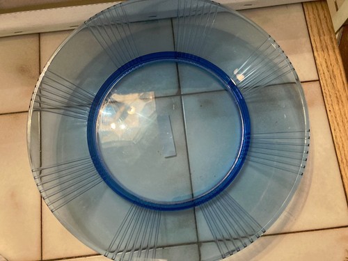 Large Cobalt Blue Glass Ribbed Plate or Platter IKEA 13" diameter free shipping - Picture 3 of 5