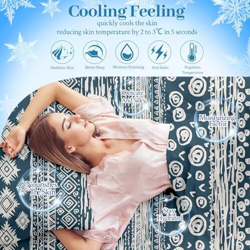 Cooling Blanket, Arc-Chill Q-Max 0.5 Cool Blanket Queen (90"x90") 009# Boho - Picture 5 of 8
