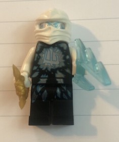 Lego Ninjago Minifigure White Ninja Zane Airjitzu 70742 W Gold Throwing Star