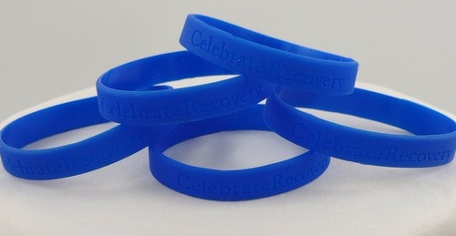 Celebrate Recovery 5 Blue Silicone Bracelet Wrist Band - Picture 3 of 6