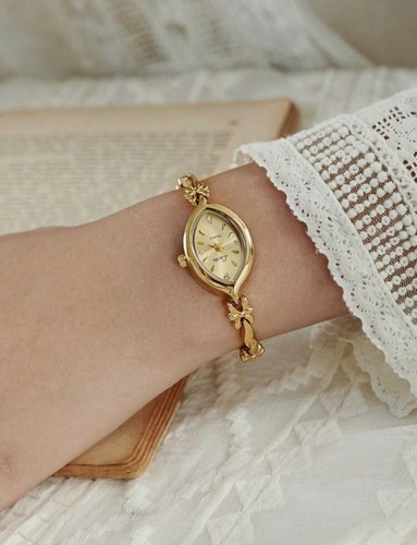Gold French Vintage Style Unique Dainty Women’s Wrist Watch Trendy Cute Gift - Picture 5 of 7