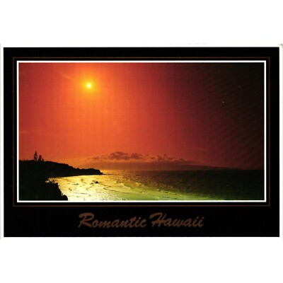 Romantic Hawaii Postcard NW Coast of Maui ''End of the Road'' Sunset Water Ocean