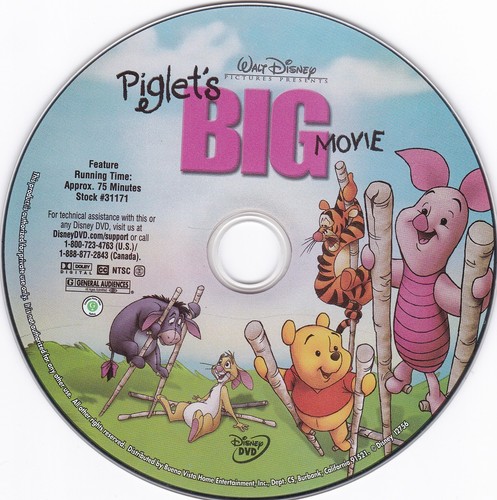 Disney Piglet's Big Movie (Children's DVD) DISC ONLY Rated G - Picture 2 of 2