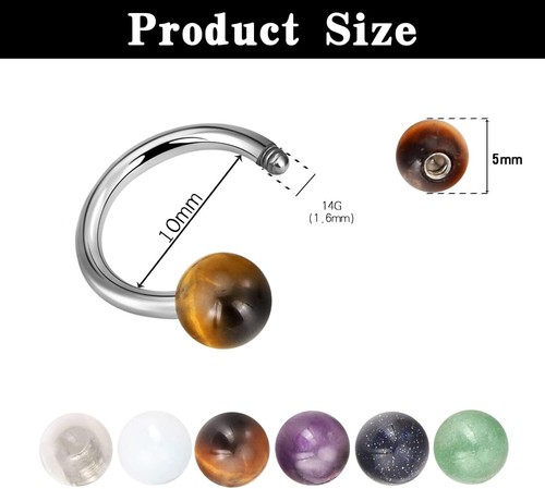 10PCS Nose Septum Horseshoe Ring Labret Stud Lip Ear Tongue Eyebrow Piercing - Bild 75 von 82