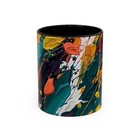 Vibrant Abstract Accent Coffee Mug, Colorful Art Mug, Gift for Art Lovers,