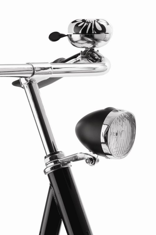 LED Battery Front Light Chrome Black Bicycle Bike Vintage Style Axa Classic