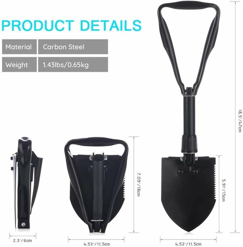 Military Folding Shovel Road Planting Easy to Carry Folding Military Shovel US - Picture 4 of 23