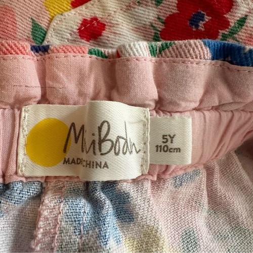 Mini Boden Floral Pull On Pants Jeans Pink Heart Pockets Size 5 Years - Picture 6 of 10
