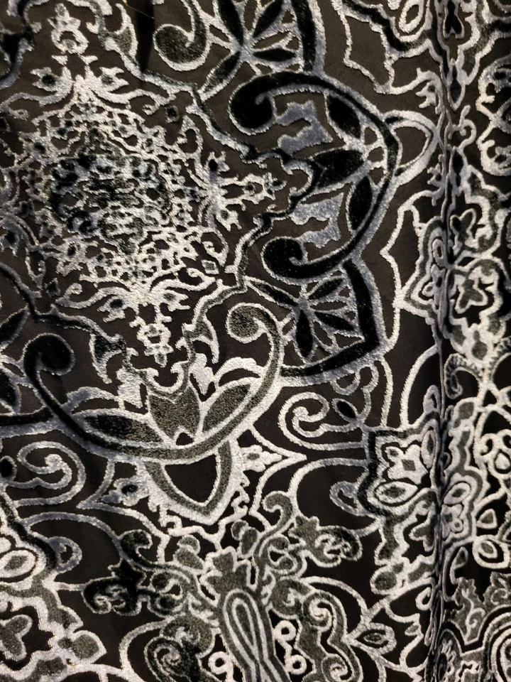 Nuevo Top Violeta & Claire Negro Gris Terciopelo Burnout Manga 3/4 Talla 2X Evento Foto 3 de 4