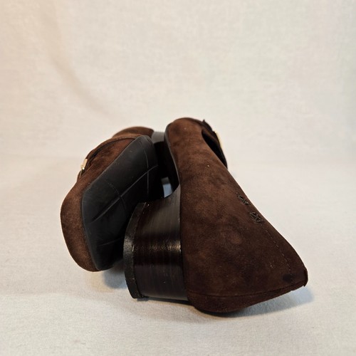 VINTAGE Office-Sirencore Academia ANNE KLEIN Brown Suede Buckle Shoes Size 8M. - Picture 15 of 24